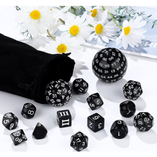 Complete Dice Set D3-D100 Black