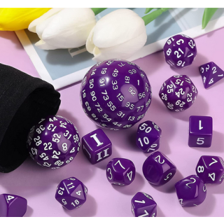 Complete Dice Set D3-D100 Purple