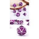 Metal & Enamel Dice Set (7) Ultraviolet & Silver