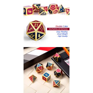 Metal & Enamel Dice Set (7) Napoleon