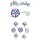 Metal & Enamel Dice Set (7) White Iridescence