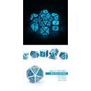Metal & Enamel Dice Set (7) Blue Glow in the Dark