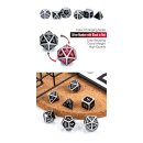 Metal & Enamel Dice Set (7) Shift Red & Silver