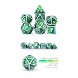 Metal & Enamel Dice Set (7) Dragon
