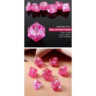 Sharp Edge Dice Set (7) Strawberry