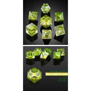 Liquid Core Dice Set (7) Green Lava