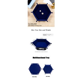 Hexagon Folding Dice Tray (Blue)