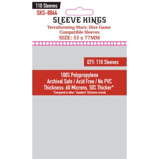 Card Sleeves - 55 x 77mm - Sleeve Kings - Terraforming Mars Dice Game - 110 Stück - 60 Microns