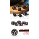 Metal & Enamel Dice Set (7) Blood & Iron
