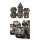 Metal & Enamel Dice Set (7) Reaper Black & Gold