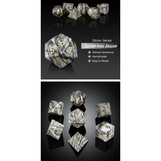 Gemstone Dice Set (7) Spiderweb Jasper Natural