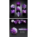 Gemstone Dice Set (7) Purple Agate Natural