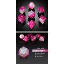 Gemstone Dice Set (7) Pink Agate Natural