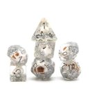 Skull and Silver Glitter RPG Dice Set (7)