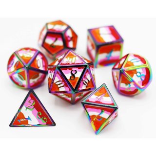 Community Lesbian Pride Flag RPG Metal Dice Set (7)