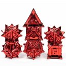 Red Flail RPG Metal Dice Set (7)