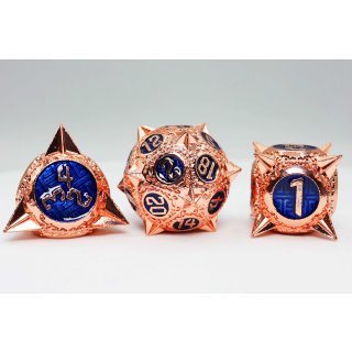 Meteor Storm Copper-Lit Space RPG Metal Dice Set (7)
