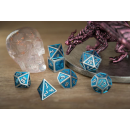 Draconis Brushed Blue Polyhedral Dice Set