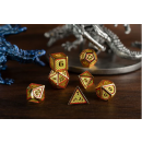 Hollow Wyvern RPG Dice Set Gold w/Red/Green (7)