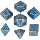 Metal Solid Barbarian Ancient Silver w/Blue Polyhedral...