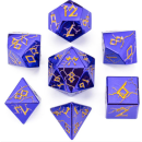 Metal Solid Barbarian Shiny Purple w/Gold Polyhedral Dice...