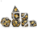 Gold Gears Solid Gear Steampunk Themed Polyhedral Dice Set