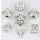 Ancient Gold with white Diamond Gems Dragons Eye Hollow Metal Dice Set (7)