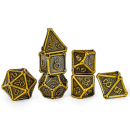 Ancient Gold Bone Collector Solid Metal Polyhedral Dice Set