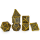 Ancient Gold Bone Collector Solid Metal Polyhedral Dice Set