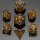 Ancient Gold Hollow Bat RPG Dice Set (7)