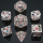 Matt Silver Hollow Dragon Dice Set Filled w/Gems (7)
