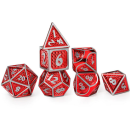 Behemoth Brushed Red Solid Metal Polyhedral Dice Set