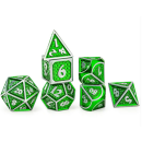 Behemoth Brushed Green Solid Metal Polyhedral Dice Set