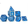 Behemoth Brushed Blue Solid Metal Polyhedral Dice Set