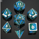 Behemoth Silver w/Green & Blue Solid Metal Polyhedral...