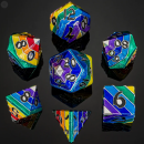 Pride Rainbow Metal Silver with black numbers Polyhedral...