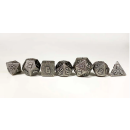 10MM Mini Metal RPG Ancient Silver Polyhedral Dice Set