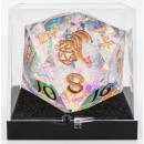 Sharp Edge Resin 55mm Chonk D20 Opal with Copper