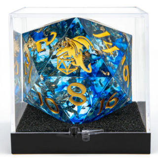 Sharp Edge Resin 55mm Chonk D20 Blue Swirl