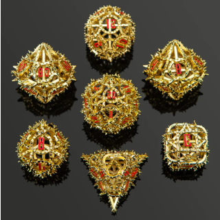 Demon Cage Hollow Dice Set Gold (7)