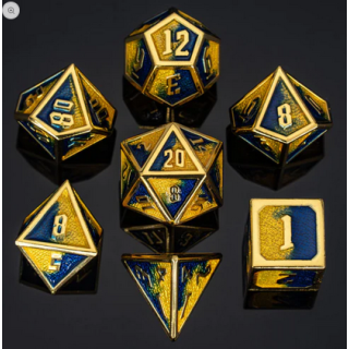 Draconis Gold w/Yellow & Black Enamel Polyhedral Dice Set