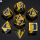 Draconis Gold w/Yellow & Black Enamel Polyhedral Dice Set