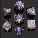 Natural Amethyst Gemstone Dice Set (7)