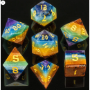 Natural Rainbow Stone Dice Set (7)