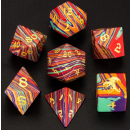 Synthetic Rainbow Stone Dice Set (7)