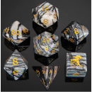 Dragons Hoard Gemstone Dice Set Black Network Agate (7)