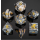 Dragons Hoard Gemstone Dice Set Black Network Agate (7)