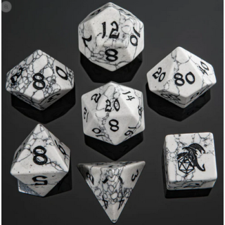 Dragons Hoard Gemstone Dice Set White Turquoise (7)