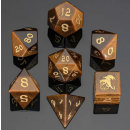 Natural Tigers Eye Gemstone Dice Set (7)