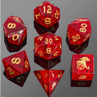 Dragons Hoard Gemstone Dice Set Blast Ruby Red (7)